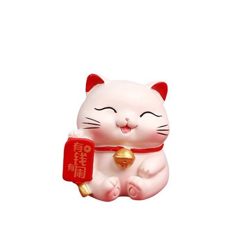 创意可爱招财猫迷你小摆件办公室桌面摆设车载家居装饰品五福萌宠