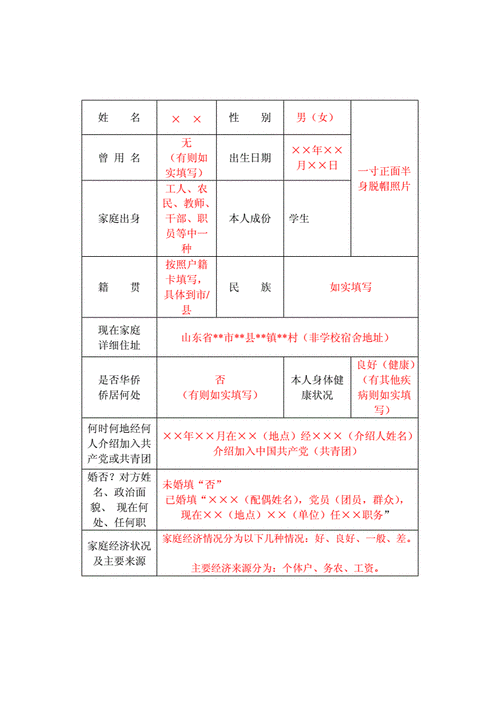 高等学校毕业生登记表填写.doc