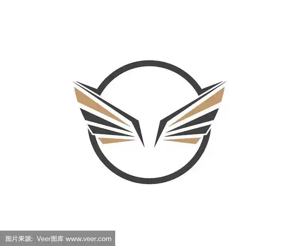 翅膀标志符号图标矢量插图