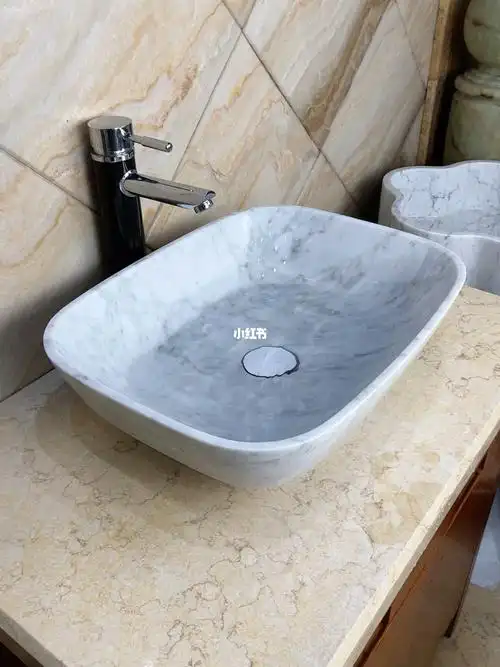 天然大理石一体式台上洗手盆