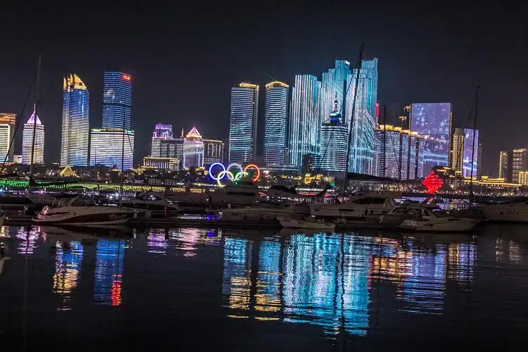 青岛奥帆中心看夜景