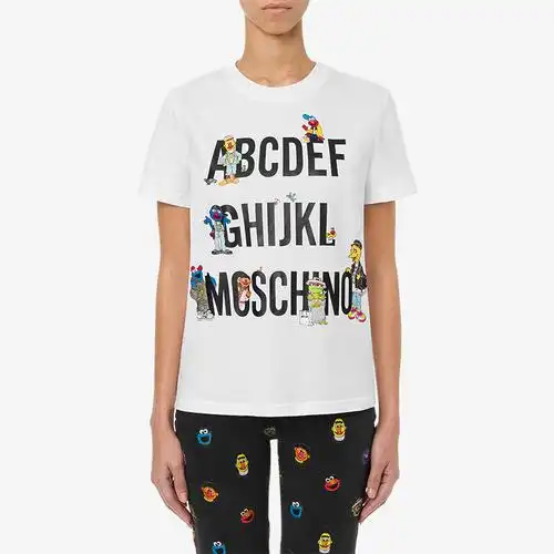 moschino莫斯奇诺早秋女士sesamestreet联名胶囊针织t恤