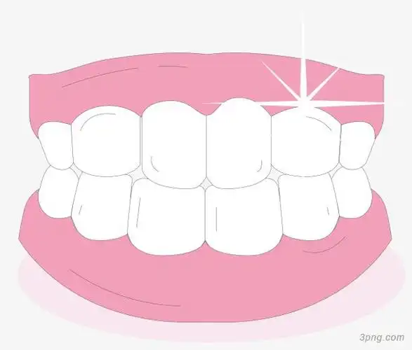 亮白牙齿矢量卡通风格
