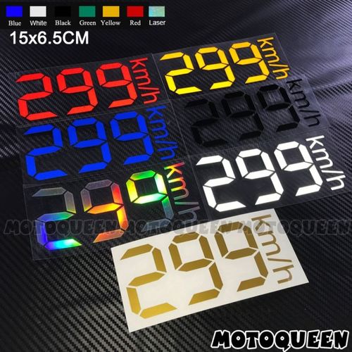 电动踏板摩托车迷车友会装饰导流罩头车身299km/h码反光贴纸贴花