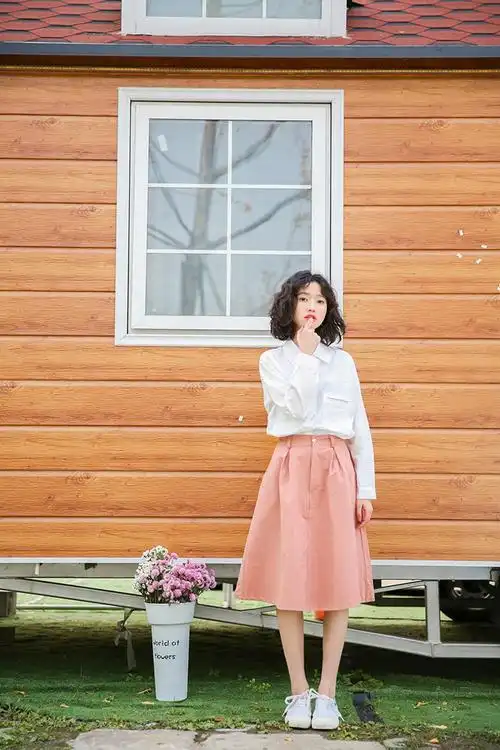 2018春季新款韩版小清新文艺甜美中长款松紧腰半身裙学生百搭伞裙