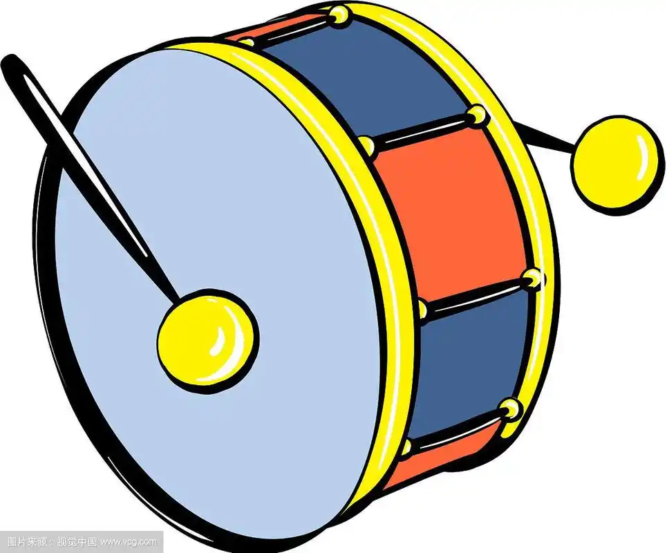鼓玩具图标卡通风格