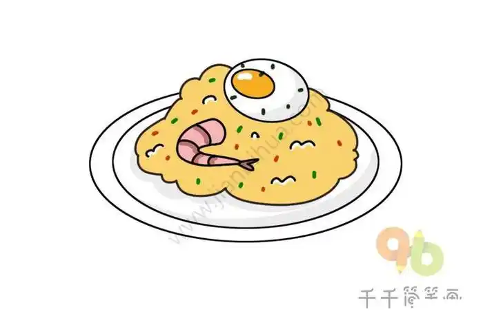 烙饼炒鸡蛋简笔画