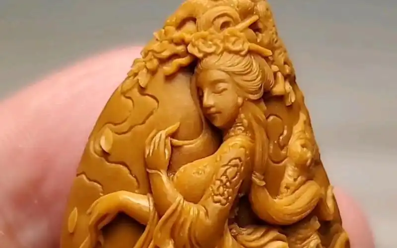 李统古风美女系列之赵飞燕#橄榄核雕 #美女核雕 #文玩