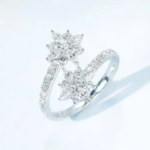 宝石矿工 18k黄金皇冠钻石戒指女真钻 精致复古女戒钻戒彩金750