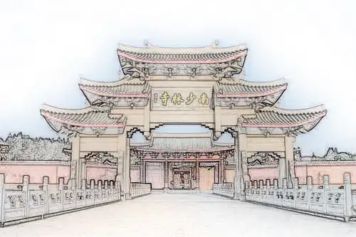 少林寺庙简笔画