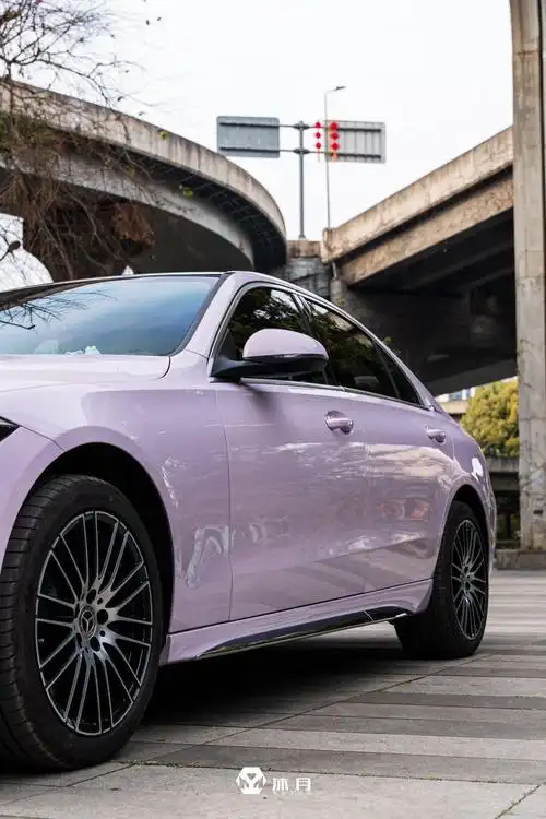 奔驰新c260l #muyue沐月 改色:迷雾灰紫90 这种灰调的浅紫色真的氛