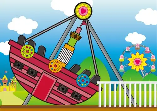 插画场景-幸福摩天轮