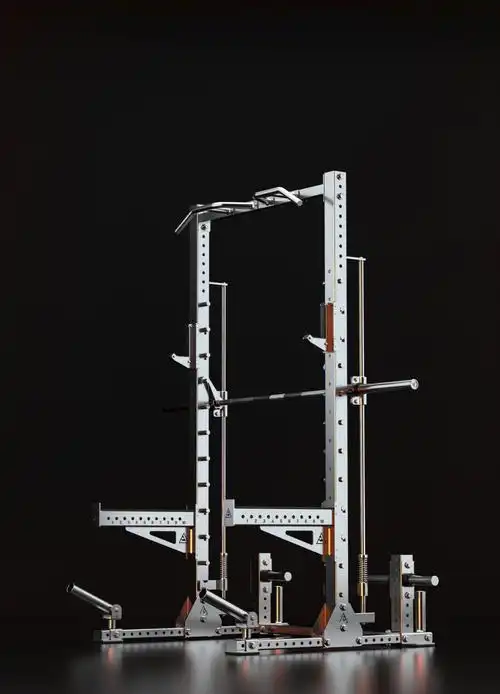 史密斯重型半框深蹲架,主钢材尺寸:80*80*3mm,为了更好的深蹲体验