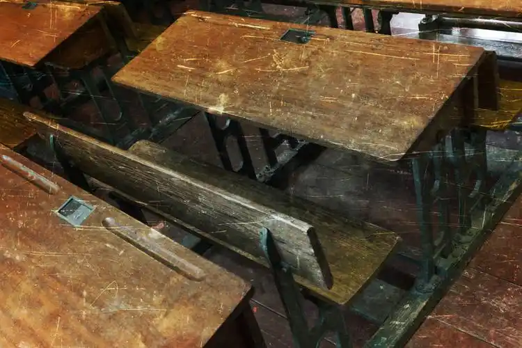 老,教室,室内,聚焦,旧式,布置