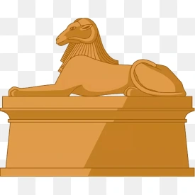 卡通手绘埃及旅游狮身人面像png - 编号 506650