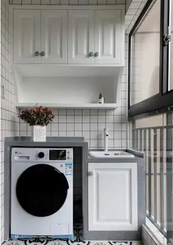 阳台洗衣机柜这样打邻居排队来我家学习附尺寸水电布置图