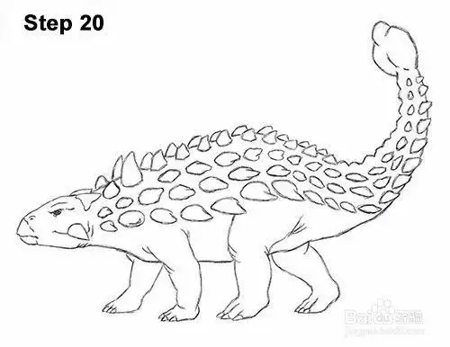 卡通小甲龙简笔画