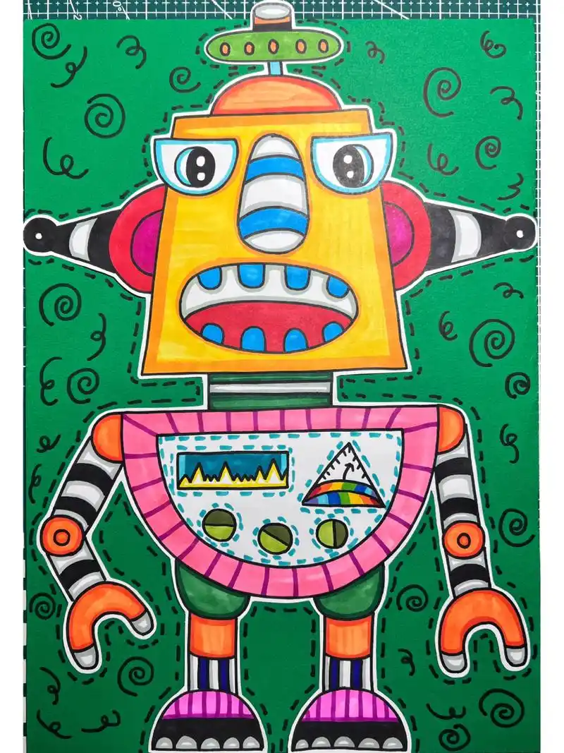 儿童创意美术 儿童创意表美术5-7岁《机器人》