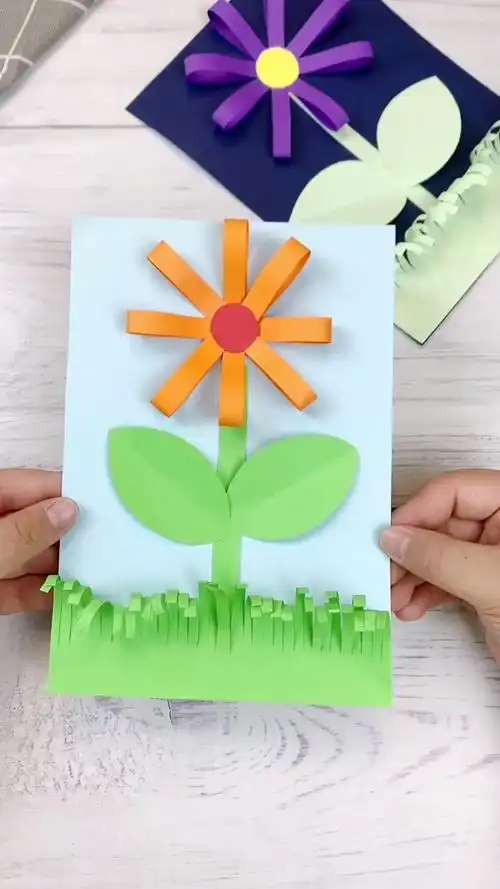 简单又漂亮的小花贺卡 手工 亲子手工制作亲子贺卡兴趣爱好