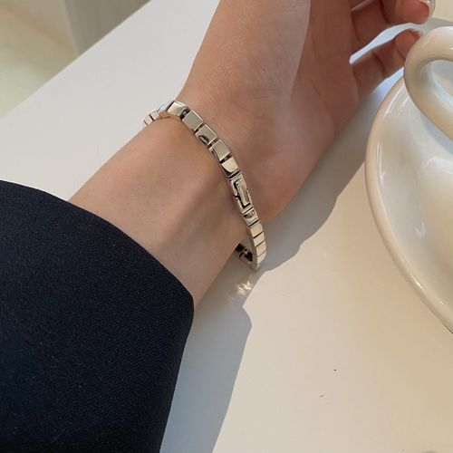 重工方块手链s925纯银手小众品牌设计轻奢时髦秋冬新品首饰6838