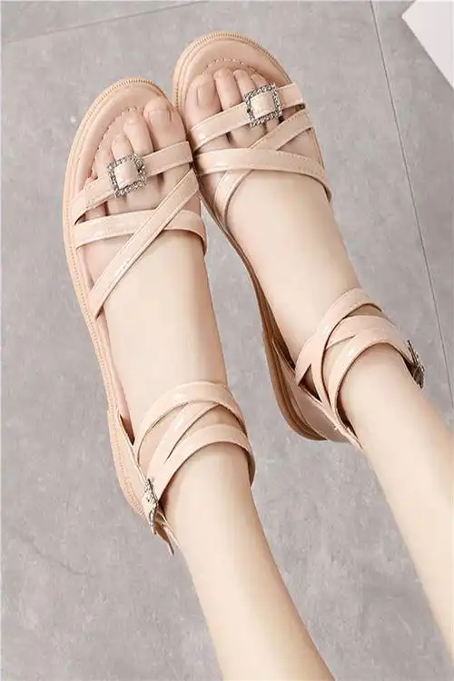 夏季新款女童罗马鞋凉鞋时尚百搭中帮软底舒适2021洋气凉鞋中大童