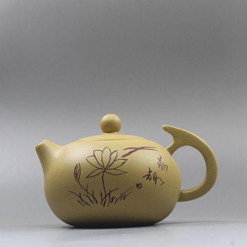 紫砂壶纯全手工特价名家原矿黄段泥周成易制刻绘刀把西施壶茶壶