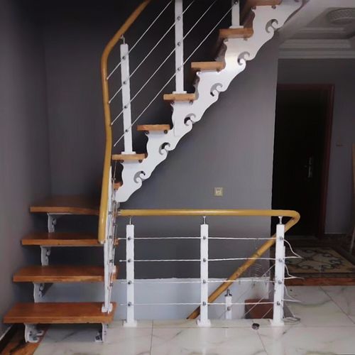 厂家设计定制双梁钢木整体家用复式实木楼梯阁楼隔层小豪华室内