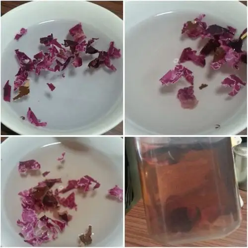 花青素,有人说是染得,因为我之前一直买的都是甘肃的,个头很小的玫瑰