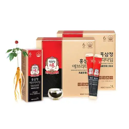 【直营】正官庄高丽参everytime6年根红参浓缩液10ml*30包*2盒