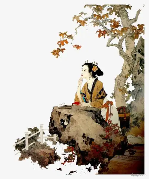 古代美女仕女99png素材透明免抠图片动植人物