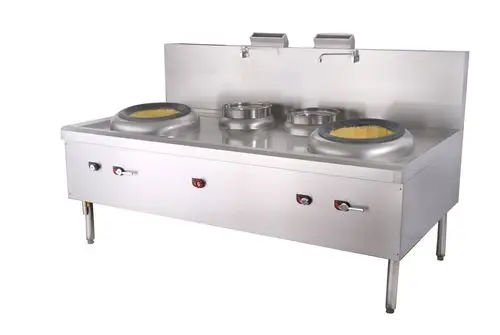 厂家供应双头单尾燃气炒炉 食堂天然气灶具 不锈钢酒店厨房设备