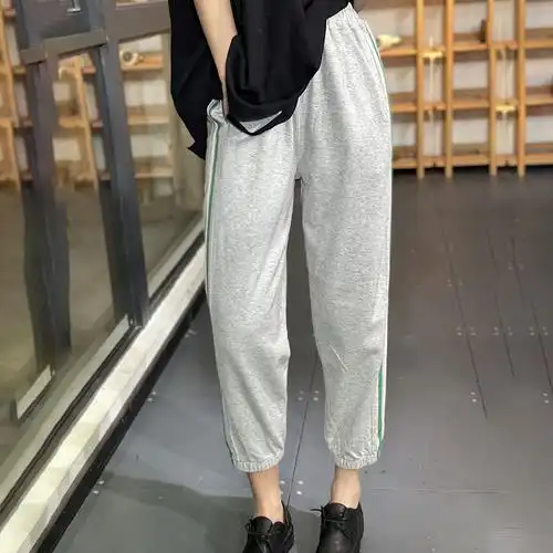 春季运动新款纯棉女卫裤宽松显原创九分休闲裤休闲裤