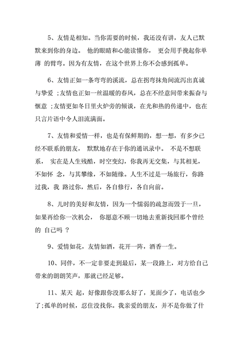 关于友情的暖心句子大全docx10页