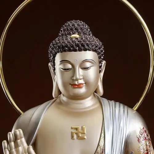 台湾纯铜释迦牟尼佛像说法像大日如来如来佛佛祖摩尼摆件