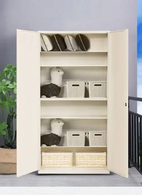 鑫都 阳台储物柜防水大容量杂物收纳柜铁柜子室外家用门口多层鞋柜 长