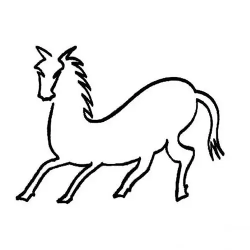 一笔画马简笔画动物