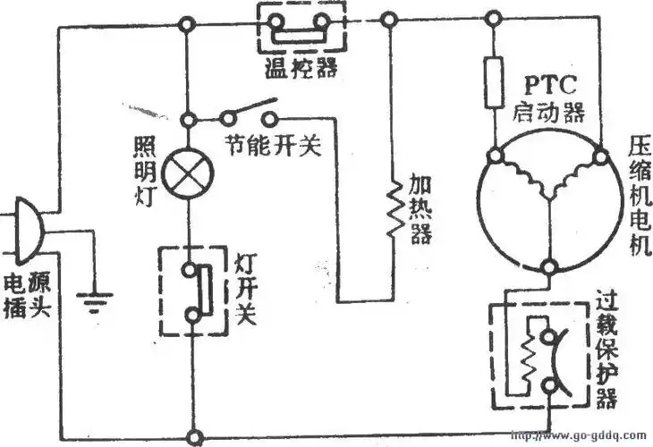 白云牌bc100型电冰箱电路图