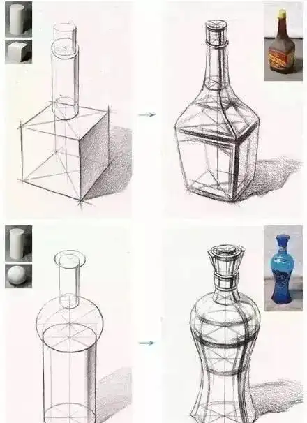 素描教程单个静物素描结构图