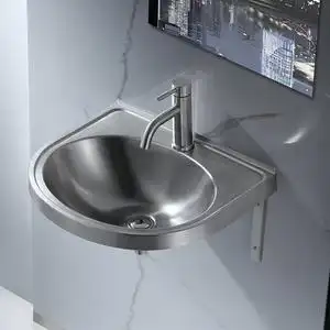 摩森高 挂墙式不锈钢洗手盆单盆小型阳台室外洗脸盆洗手台洗手池