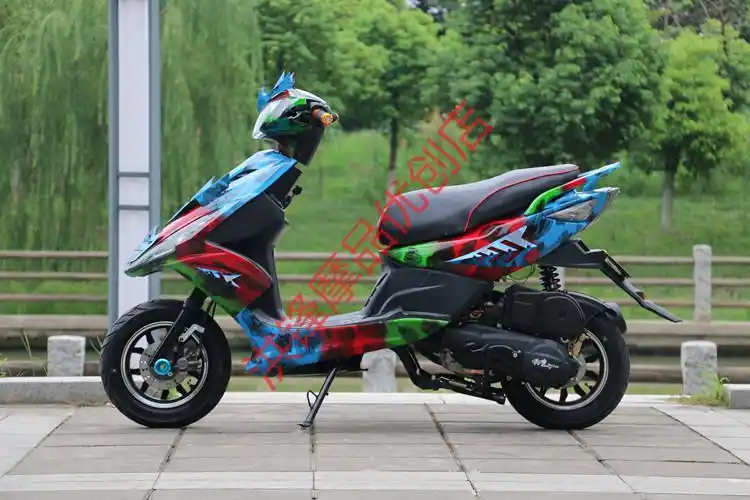 定制五羊款式全新爆改白幽灵鬼火125cc摩托整车国四电喷150踏板燃油可