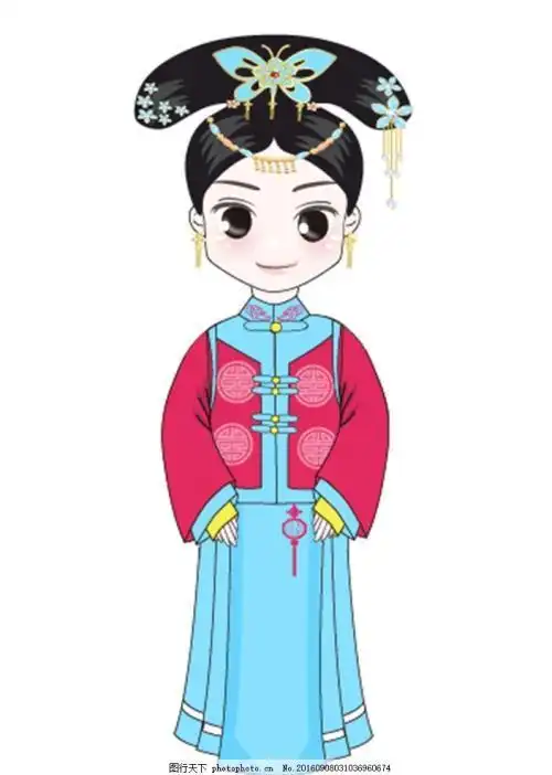 满族娃娃漫画简笔画