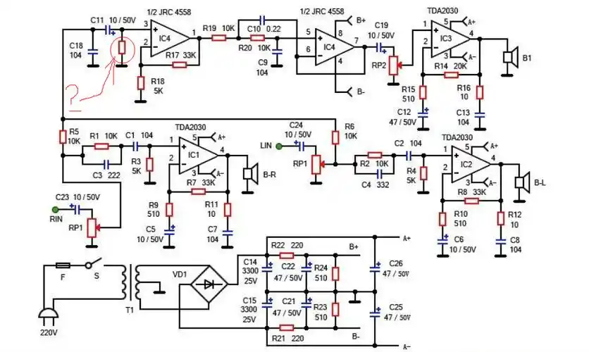 tda2030功放电路图