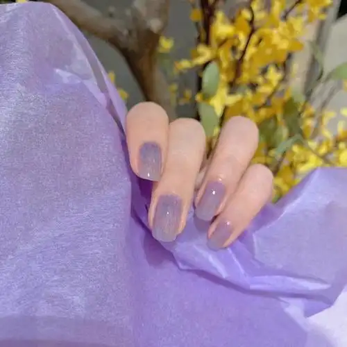 果冻紫皮草指甲油胶2020年新款丝绒薰衣紫色皮草光疗胶美甲店专用