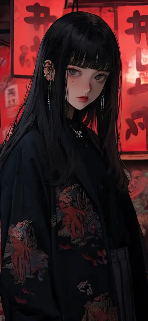 潮酷动漫女生壁纸#手机壁纸