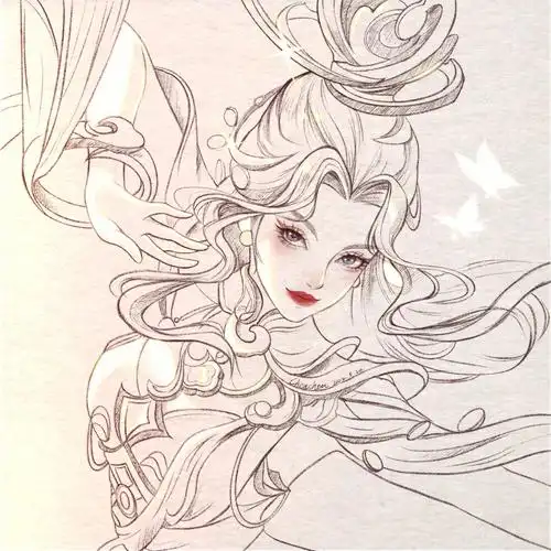 教你画王者荣耀英雄貂蝉教程77过程图