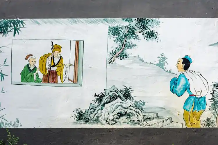 原创农民在村里墙上画了二十四孝故事图说能猜出三个成语的皆为孝子