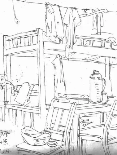 sleep同学的素描记录了宿舍的模样