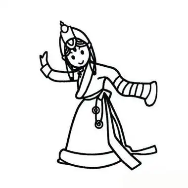 少数民族人物儿童画56个少数民族简笔画 组合昆明少数民族卡通画 卡通