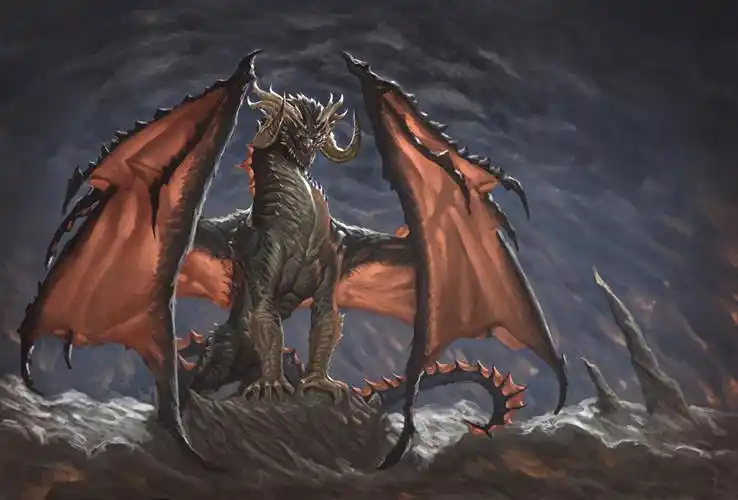 龙,翅膀,角,奇幻作品,照片