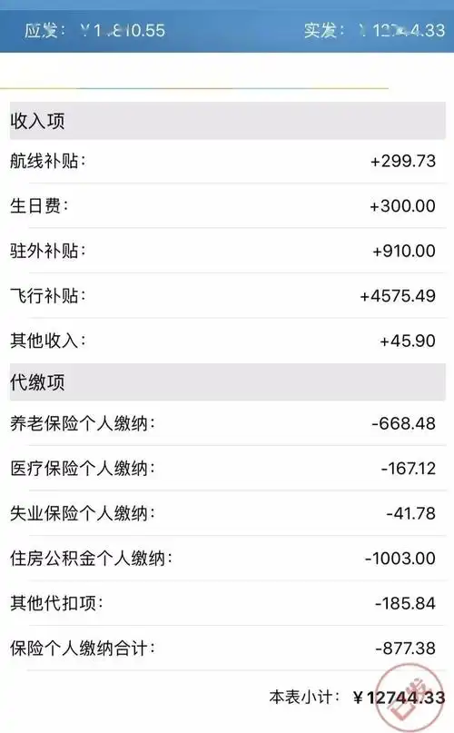 工资条曝光│空乘属于高薪职业吗